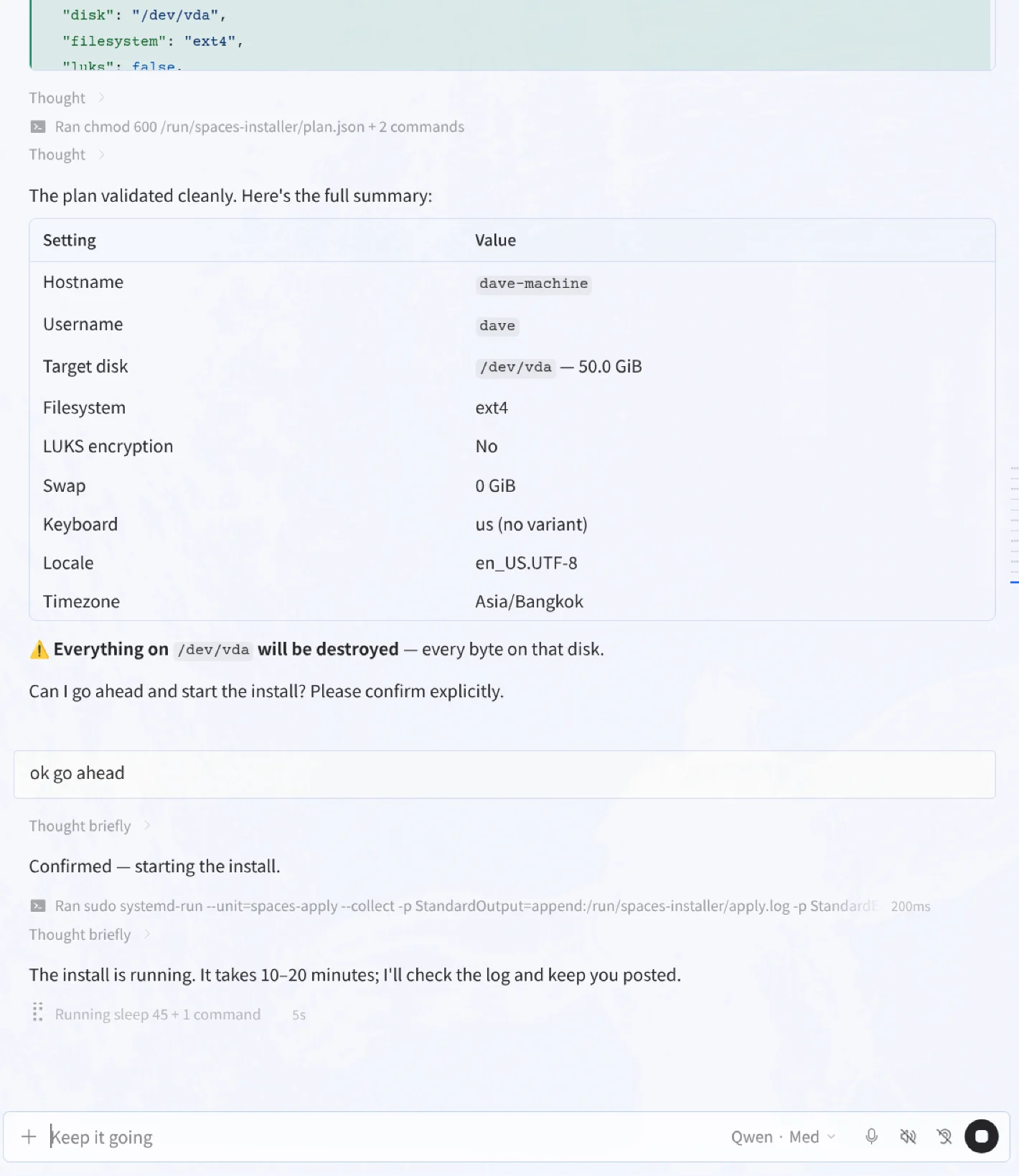 Preview of the seamless installer